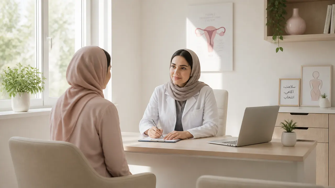 مشاوره متخصص زنان در مطب با بیمار
